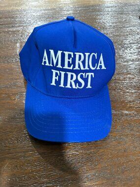 America First  NJF Blue White Baseball Hat Cap American Flag NEW